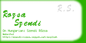rozsa szendi business card